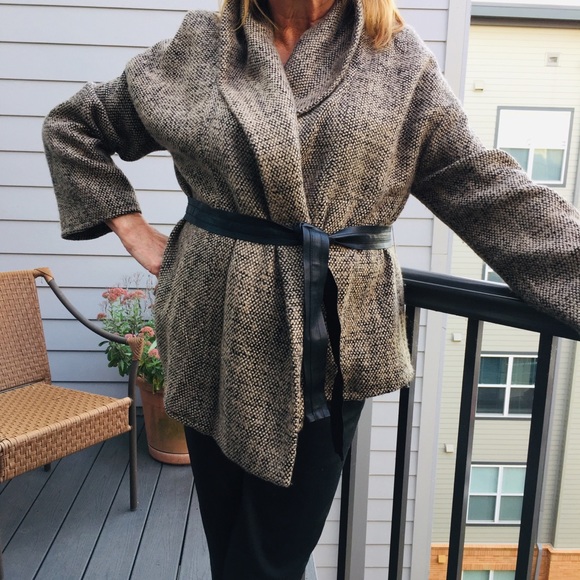 VTG BB Dakota Tweed Belted Blazer Jacket - Picture 4 of 8